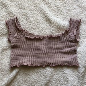 Pink stretchy crop top